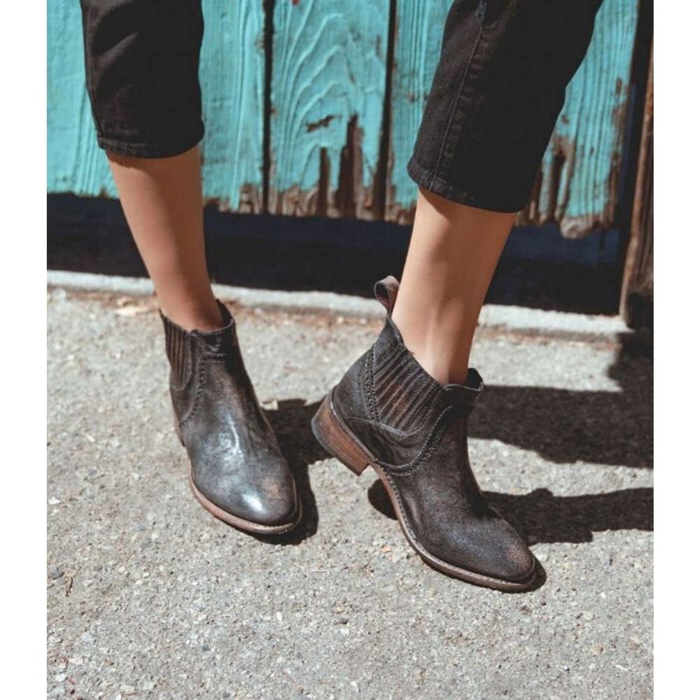 Bed Stu Ellice Low Chelsea Western Boots Rough Oiled Suede